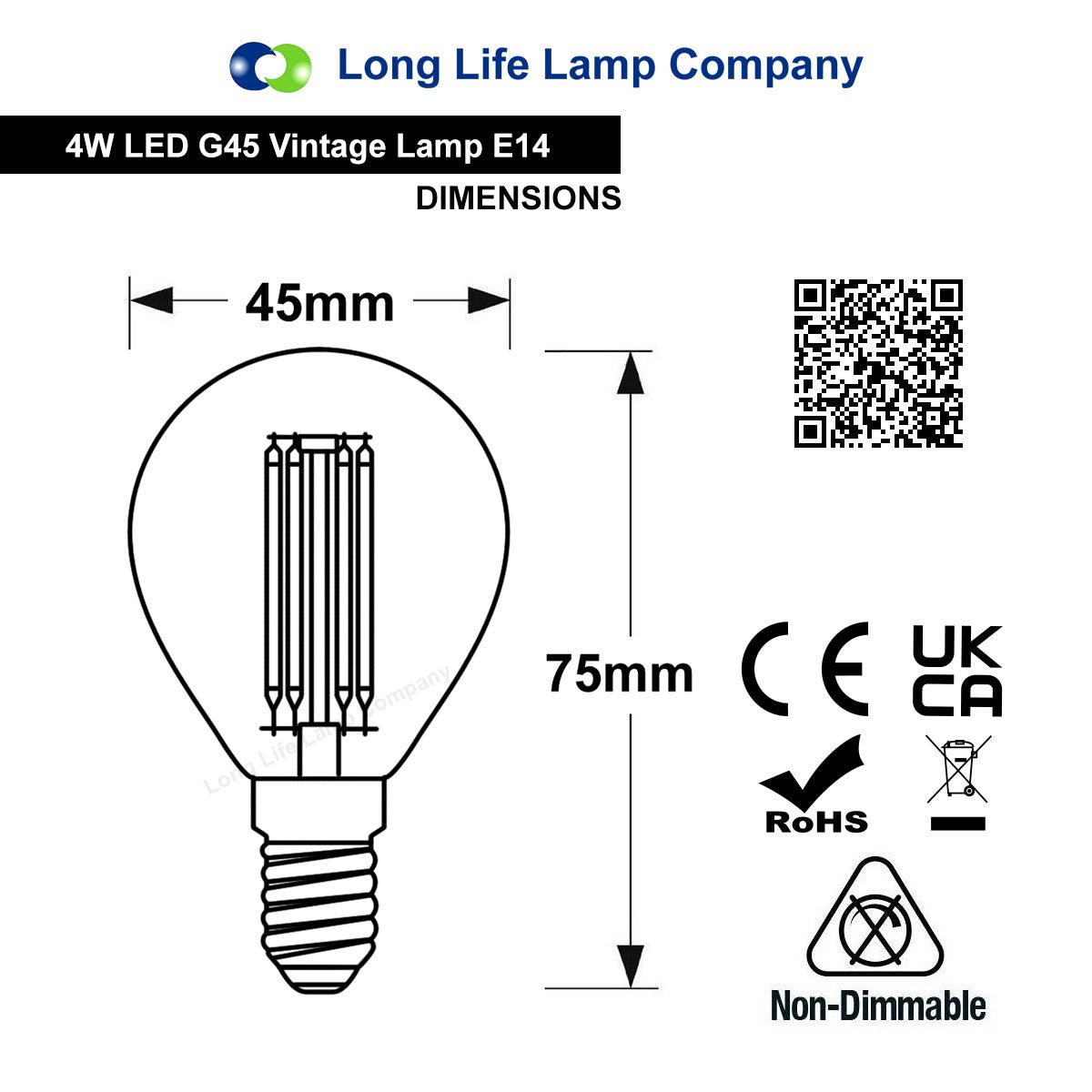 4w LED Golf Ball Purple Light Bulb E14 Clear Glass - Free delivery on all orders