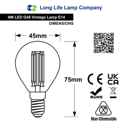 4w LED Golf Ball Purple Light Bulb E14 Clear Glass - Free delivery on all orders