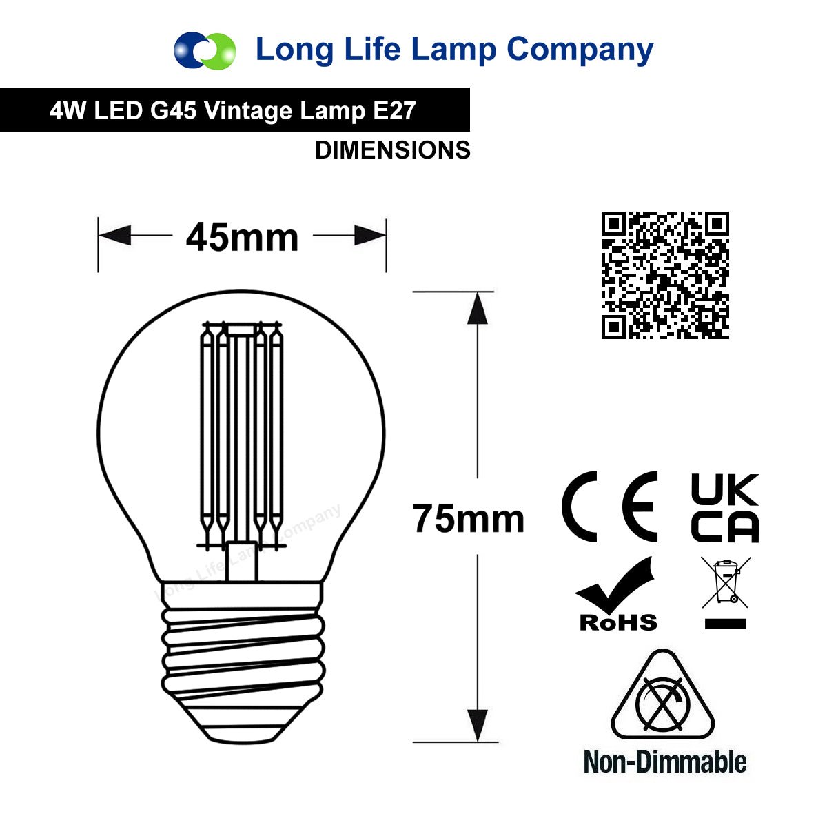 4w LED Golf Ball Purple Light Bulb E27 Clear Glass - Free delivery on all orders