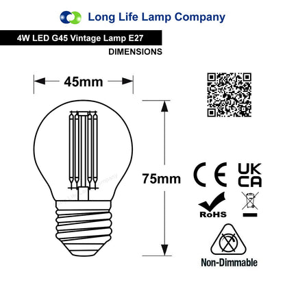 4w LED Golf Ball Purple Light Bulb E27 Clear Glass - Free delivery on all orders