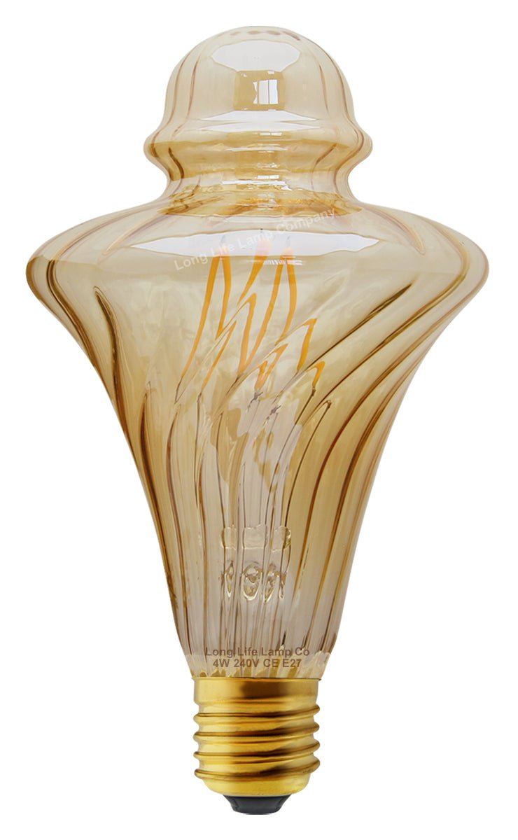 4w LED Imperial Vintage Filament Light Bulb E27 Swirling Gold Glass - Energy Light Bulbs - Free delivery on all orders