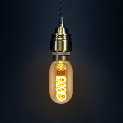 4w LED Vintage Edison Style Spiral Filament Bulb Smoked Gold Glass E27 Teardrop T45 - Energy Light Bulbs - Free delivery on all orders