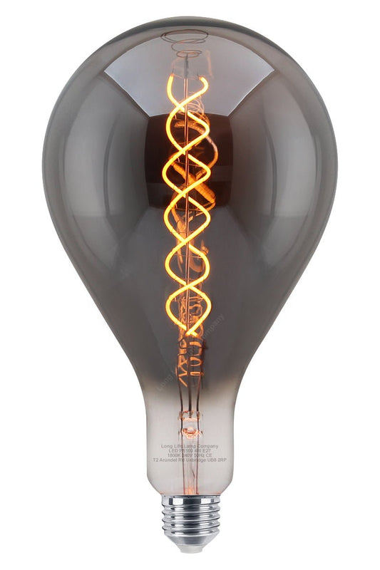 4w LED Vintage Filament Bulb Smoked Glass Tear Drop Classic Edison Coil Light Bulb E27 - Energy Light Bulbs - Free delivery on all orders