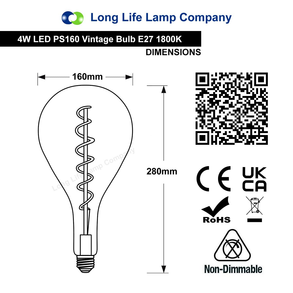 4w LED Vintage Filament Bulb Smoked Glass Tear Drop Classic Edison Coil Light Bulb E27 - Energy Light Bulbs - Free delivery on all orders