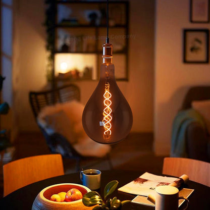 4w LED Vintage Filament Bulb Smoked Glass Tear Drop Classic Edison Coil Light Bulb E27 - Energy Light Bulbs - Free delivery on all orders