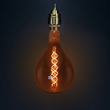 4w LED Vintage Filament Bulb Smoked Glass Tear Drop Classic Edison Coil Light Bulb E27 - Energy Light Bulbs - Free delivery on all orders