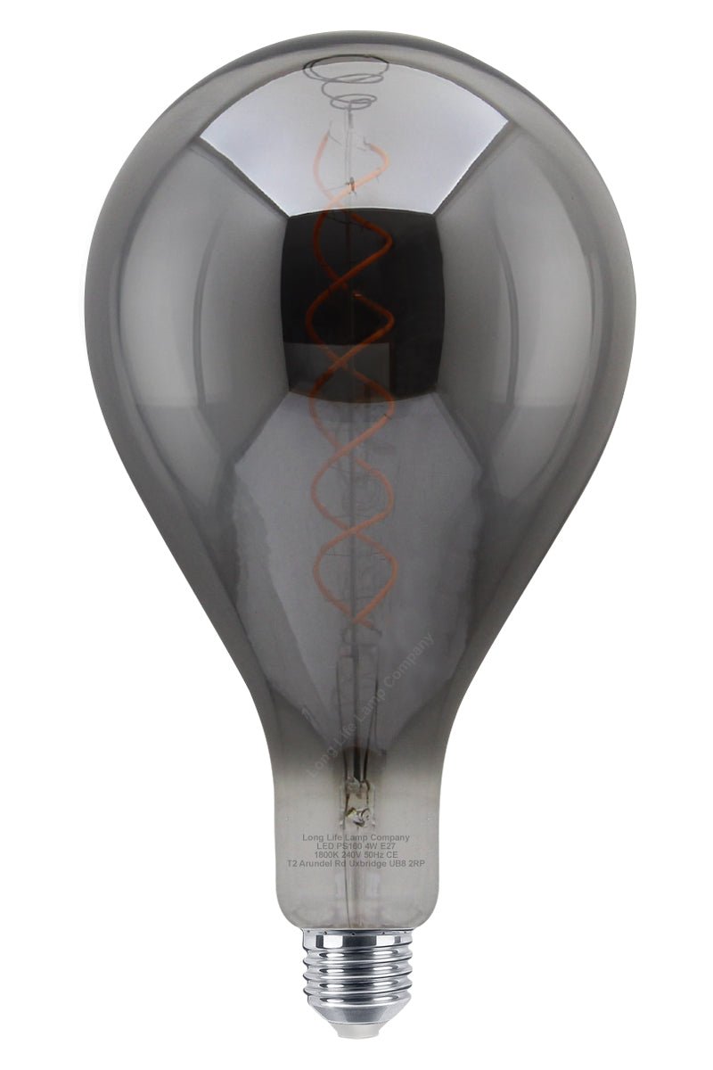 4w LED Vintage Filament Bulb Smoked Glass Tear Drop Classic Edison Coil Light Bulb E27 - Energy Light Bulbs - Free delivery on all orders