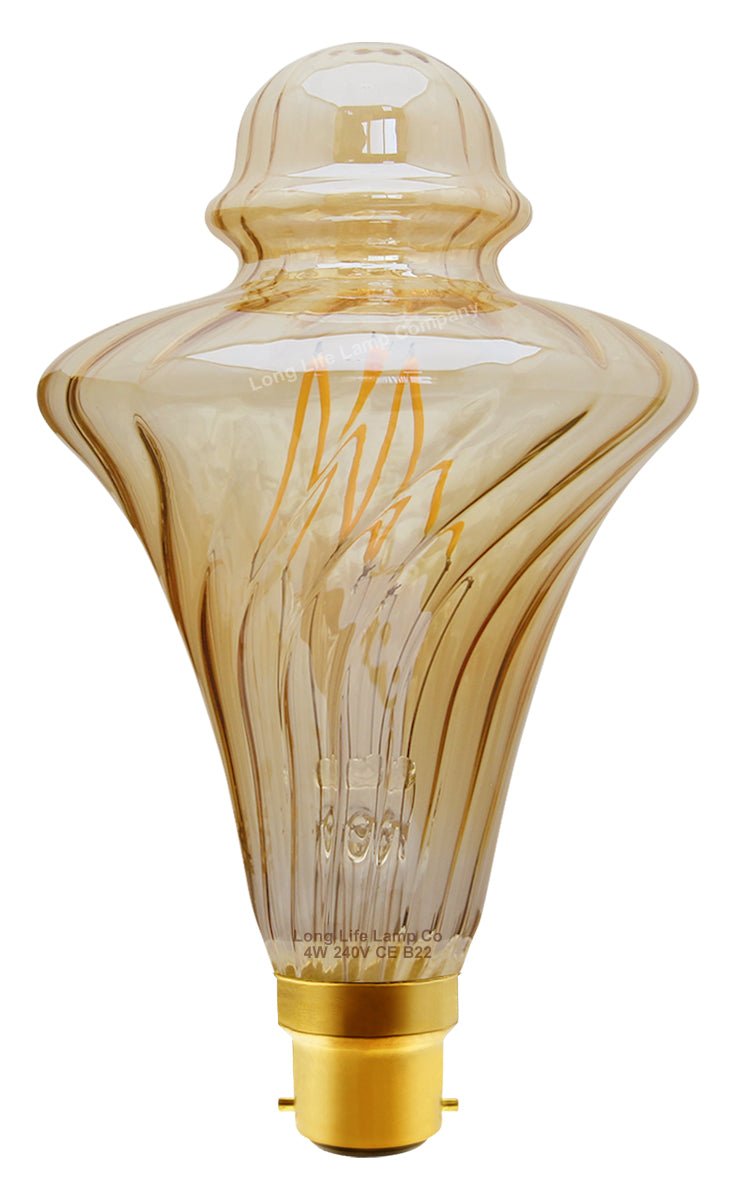 4w LED Vintage Filament Light Bulb B22 Swirling Gold Glass - Energy Light Bulbs - Free delivery on all orders