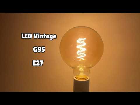 4w LED Vintage Globe Blub E27 Filament Teardrop Spiral G95 - Energy Light Bulbs - Free delivery on all orders