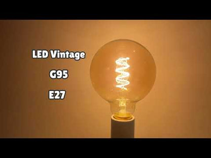 4w LED Vintage Globe Blub E27 Filament Teardrop Spiral G95 - Energy Light Bulbs - Free delivery on all orders