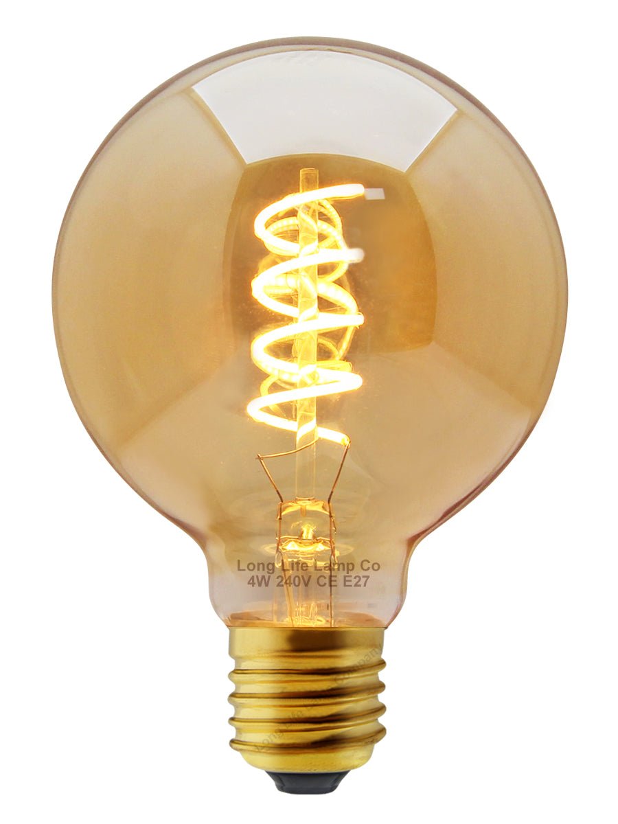 4w LED Vintage Globe Blub E27 Filament Teardrop Spiral G95 - Energy Light Bulbs - Free delivery on all orders