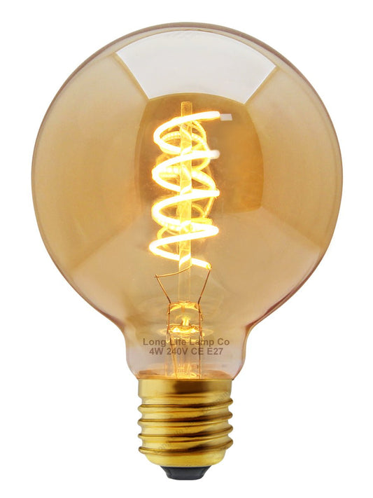4w LED Vintage Globe Blub E27 Filament Teardrop Spiral G95 - Energy Light Bulbs - Free delivery on all orders