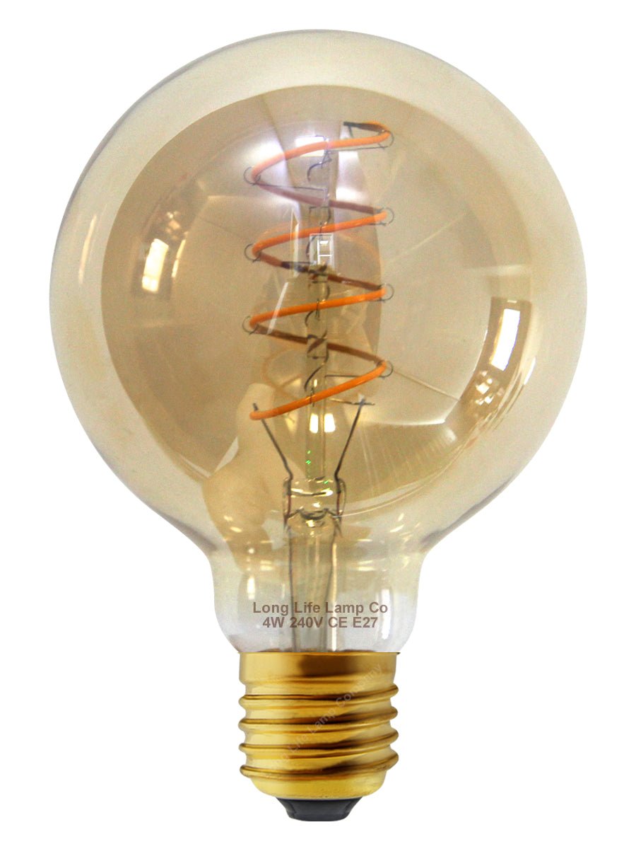 4w LED Vintage Globe Blub E27 Filament Teardrop Spiral G95 - Energy Light Bulbs - Free delivery on all orders