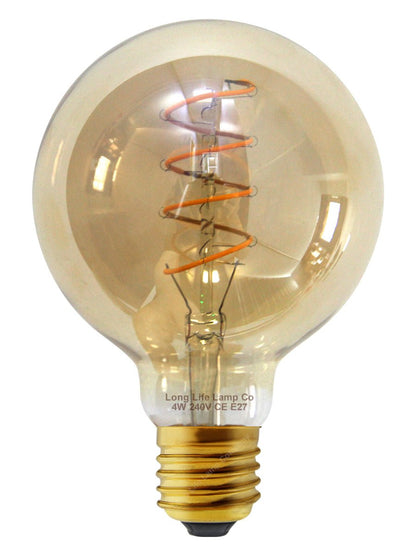 4w LED Vintage Globe Blub E27 Filament Teardrop Spiral G95 - Energy Light Bulbs - Free delivery on all orders