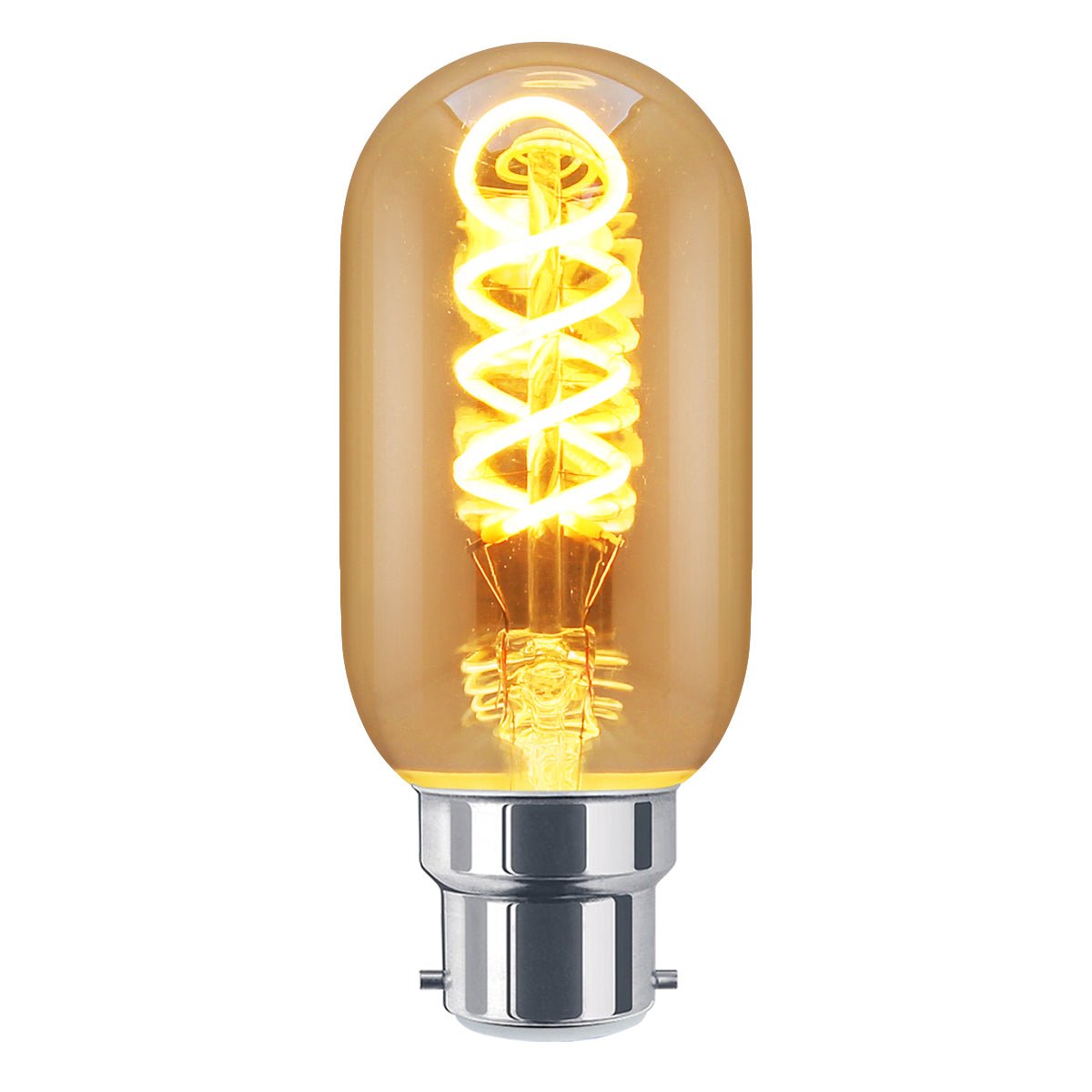 4w LED Vintage Spiral Filament Bulb Smoked Gold Glass B22 Teardrop T45 - Energy Light Bulbs - Free delivery on all orders