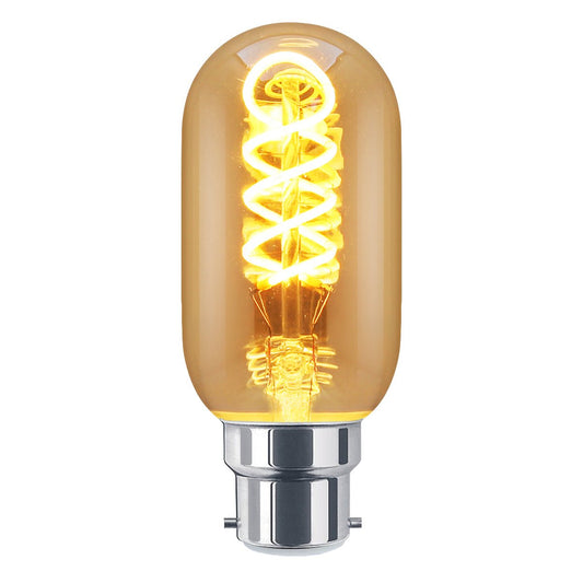 4w LED Vintage Spiral Filament Bulb Smoked Gold Glass B22 Teardrop T45 - Energy Light Bulbs - Free delivery on all orders