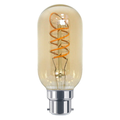 4w LED Vintage Spiral Filament Bulb Smoked Gold Glass B22 Teardrop T45 - Energy Light Bulbs - Free delivery on all orders
