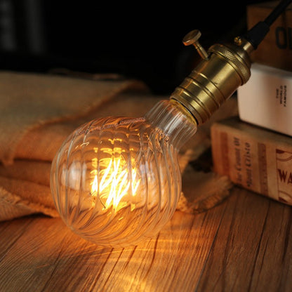 4w LED Vintage Twisted Globe Bulb Smoked Gold Glass B22 Bayonet G95 - Energy Light Bulbs - Free delivery on all orders