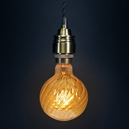 4w LED Vintage Twisted Globe Bulb Smoked Gold Glass B22 Bayonet G95 - Energy Light Bulbs - Free delivery on all orders
