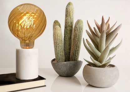 4w LED Vintage Twisted Globe Bulb Smoked Gold Glass B22 Bayonet G95 - Energy Light Bulbs - Free delivery on all orders
