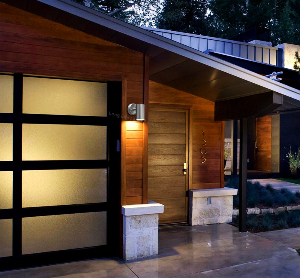 4w Modern Outdoor LED Stainless Steel Single Wall Light Warm White - Energy Light Bulbs - Free delivery on all orders