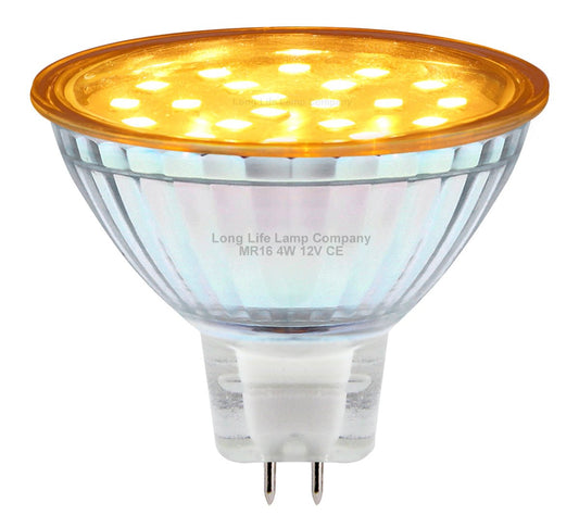 4W MR16 LED Amber Low Voltage Spot Light Bulb 12V - Energy Light Bulbs - Free delivery on all orders