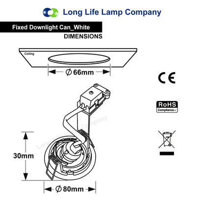 4w or 5w LED Fixed Ceiling Downlight - Free delivery on all orders