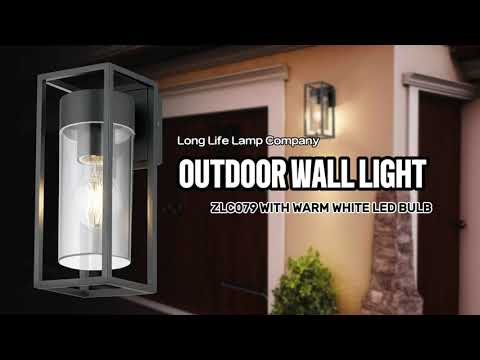 4w Outdoor Modern Rectangular Wall Lantern With Clear Diffuser - Energy Light Bulbs - Free delivery on all orders