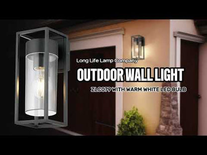 4w Outdoor Modern Rectangular Wall Lantern With Clear Diffuser - Energy Light Bulbs - Free delivery on all orders