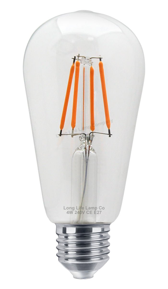 4w Purple LED Vintage Filament Light Bulb E27 Clear Glass ST58 Ambient Lighting - Energy Light Bulbs - Free delivery on all orders