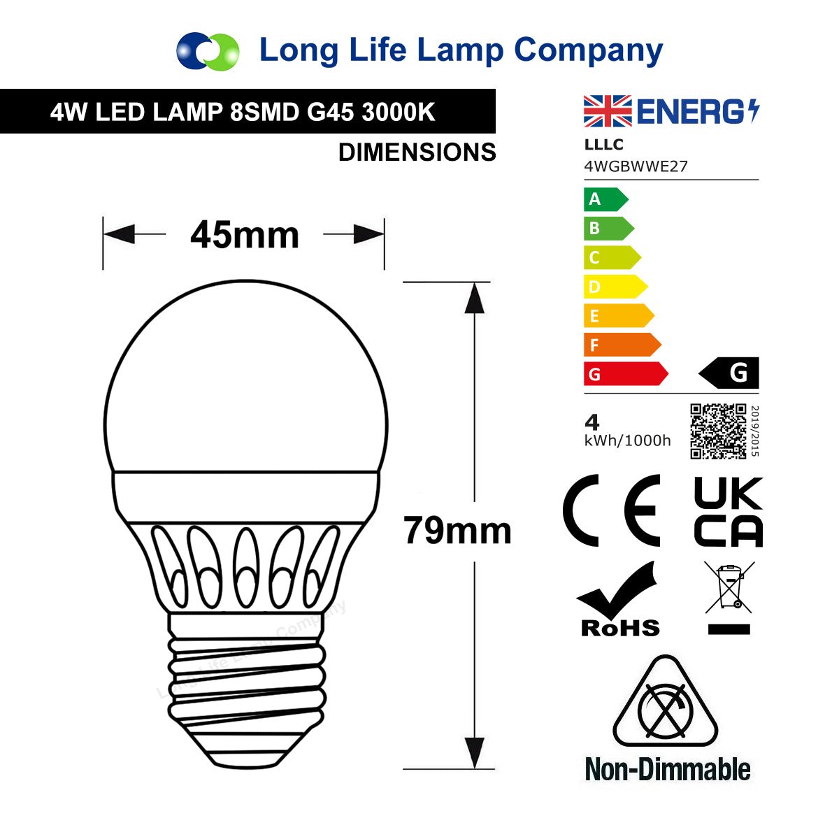 4w Warm White Golf Ball Shape LED Light Bulbs - Free delivery on all orders