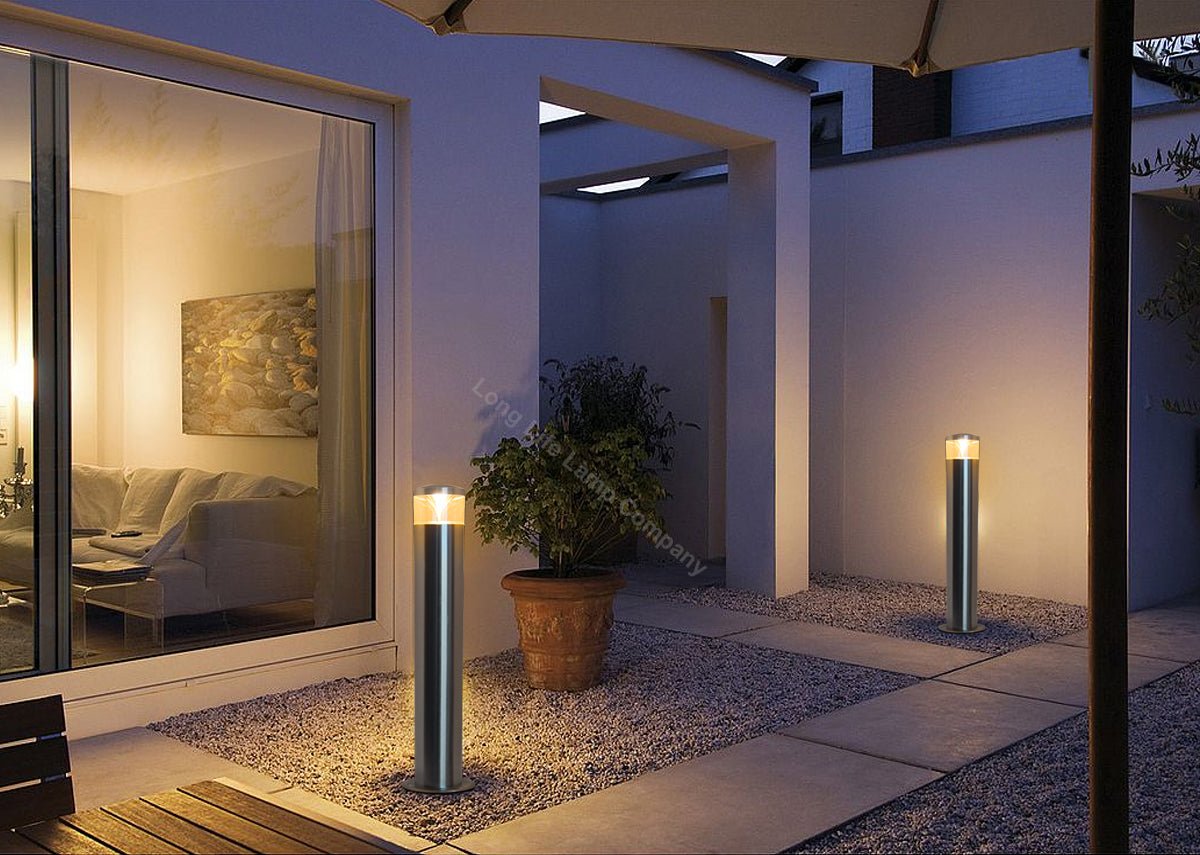 4w Warm White Modern LED Bollard Post Light Stainless Steel - Energy Light Bulbs - Free delivery on all orders