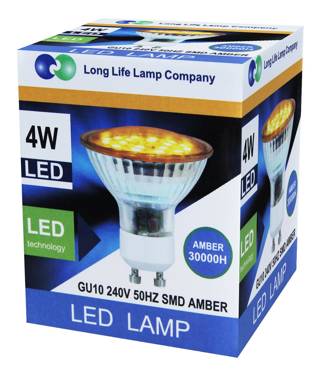 4w Yellow GU10 LED Colour Light Bulb - Energy Light Bulbs - Free delivery on all orders