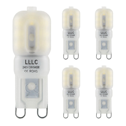 5 Pack 3W G9 LED Bulbs Cool White 30W Equivalent - Energy Light Bulbs - Free delivery on all orders