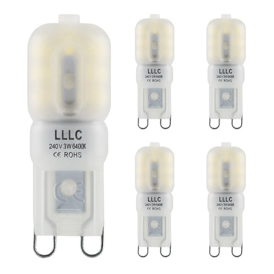 5 Pack 3W G9 LED Bulbs Cool White 30W Equivalent - Energy Light Bulbs - Free delivery on all orders