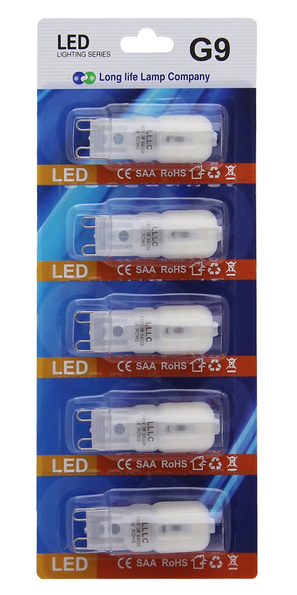 5 Pack 3W G9 LED Bulbs Cool White 30W Equivalent - Energy Light Bulbs - Free delivery on all orders