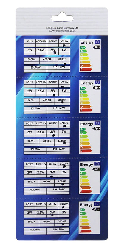 5 Pack 3W G9 LED Bulbs Cool White 30W Equivalent - Energy Light Bulbs - Free delivery on all orders