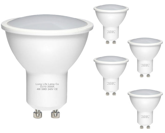 5 PACK 4w SMD LED GU10 Light Bulb High Brightness warm white - Energy Light Bulbs - Free delivery on all orders