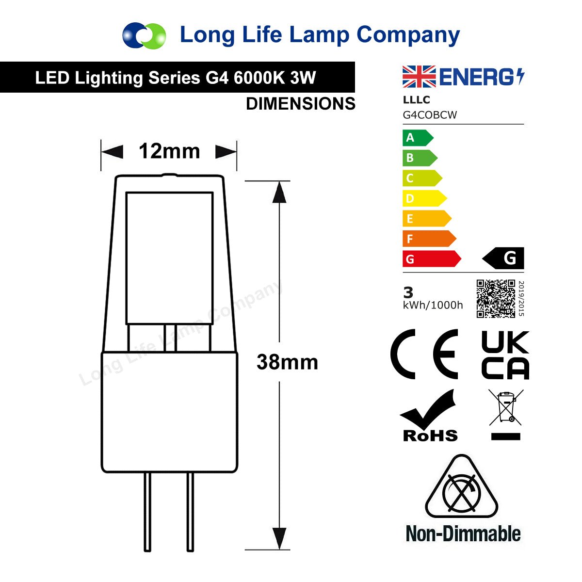 5 Pack G4 LED Bulbs 3W 12V Cool White 30W Halogen Equivalent - Free delivery on all orders