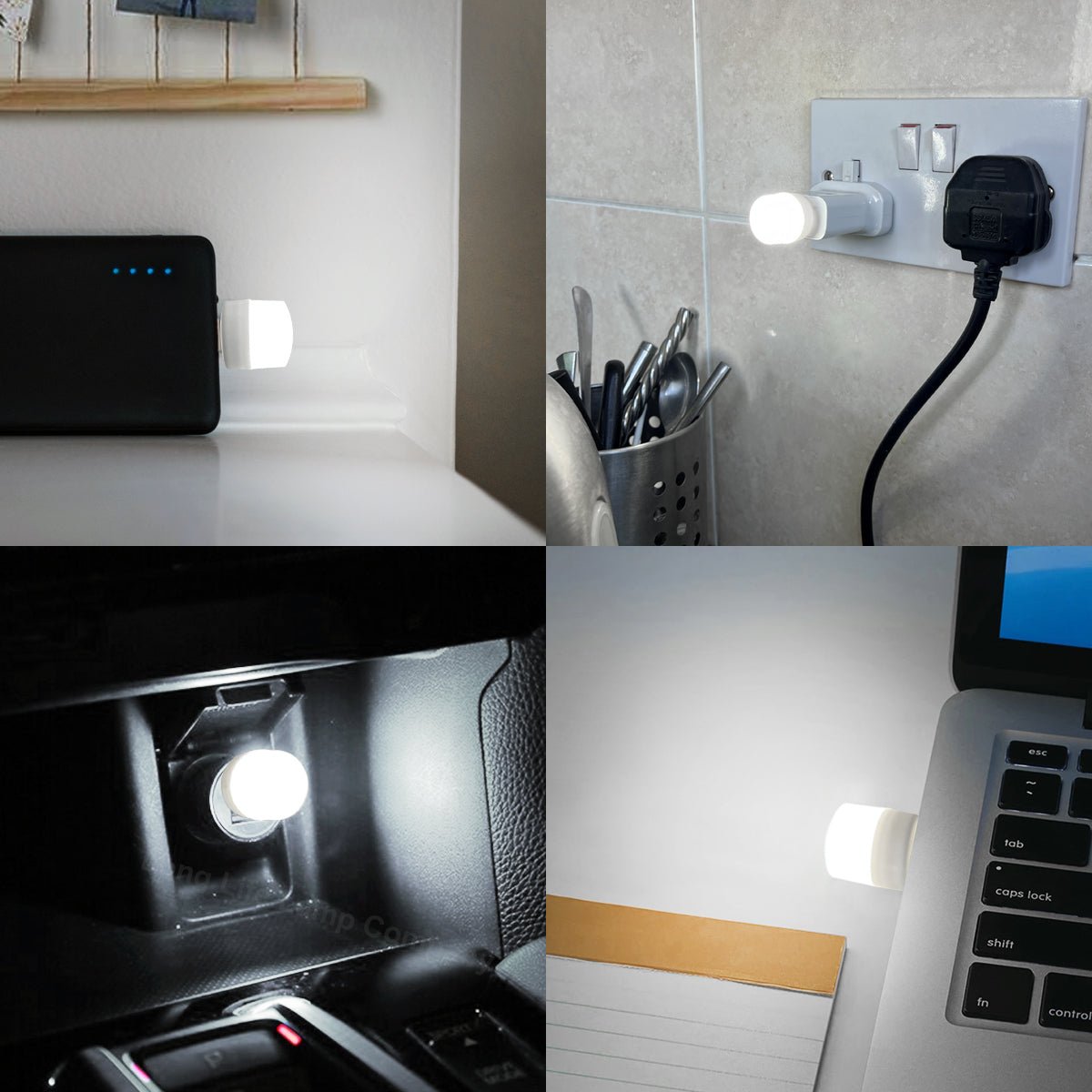 5 Pack - Mini USB Light 1w LED Night Light Cool White Bright Glow Lamp - Energy Light Bulbs - Free delivery on all orders