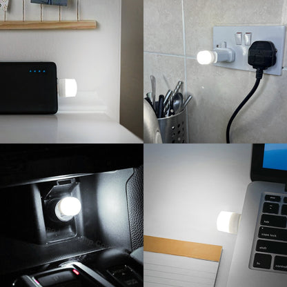 5 Pack - Mini USB Light 1w LED Night Light Cool White Bright Glow Lamp - Energy Light Bulbs - Free delivery on all orders