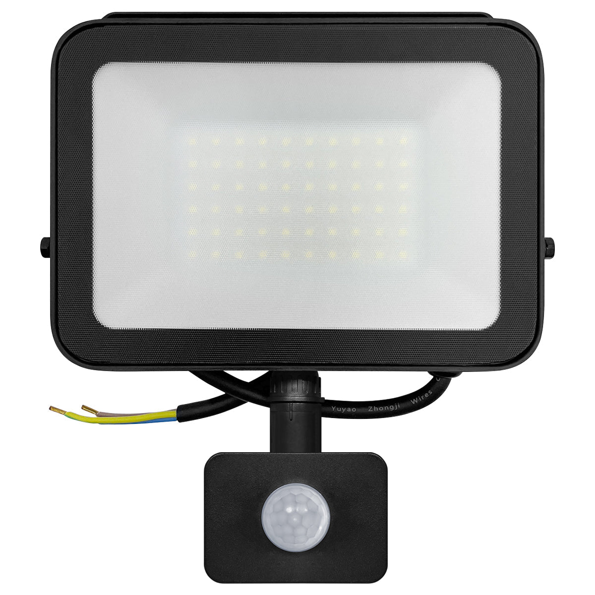50W LED Floodlight Black Cool White 6500K with Detachable PIR Sensor - Energy Light Bulbs - Free delivery on all orders