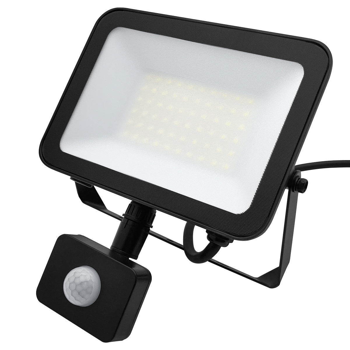 50W LED Floodlight Black Cool White 6500K with Detachable PIR Sensor - Energy Light Bulbs - Free delivery on all orders