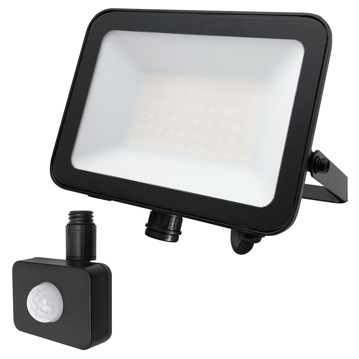 50W LED Floodlight Black Natural White 4000K with Detachable PIR Sensor - Energy Light Bulbs - Free delivery on all orders