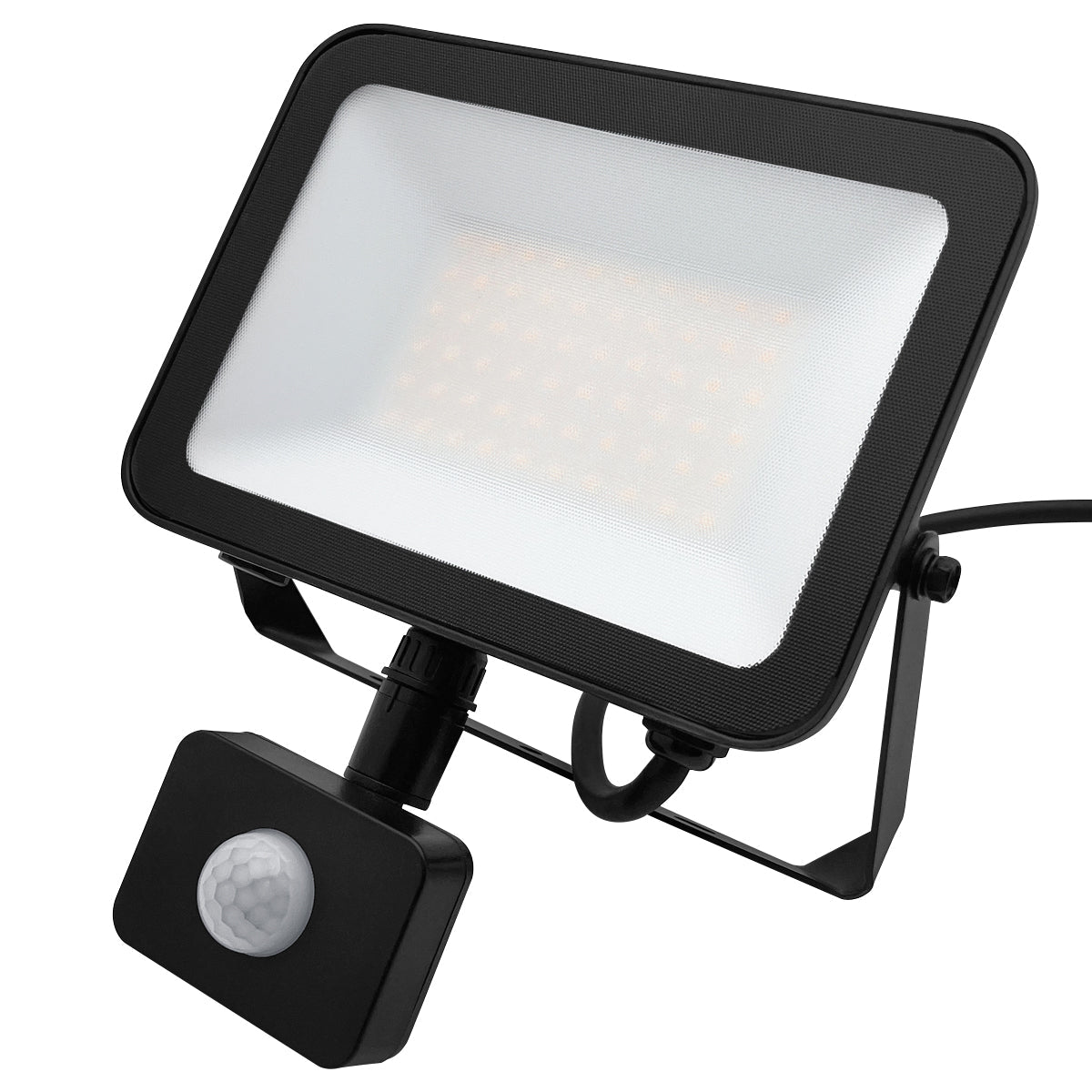 50W LED Floodlight Black Natural White 4000K with Detachable PIR Sensor - Energy Light Bulbs - Free delivery on all orders