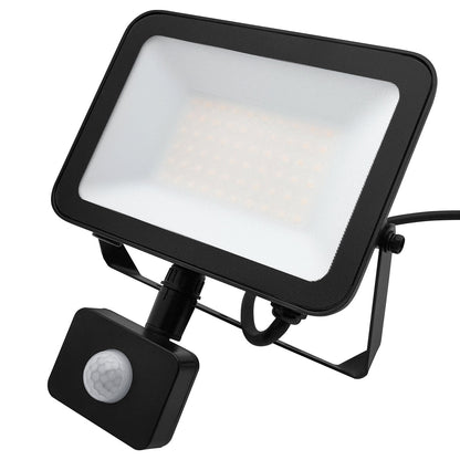 50W LED Floodlight Black Natural White 4000K with Detachable PIR Sensor - Energy Light Bulbs - Free delivery on all orders