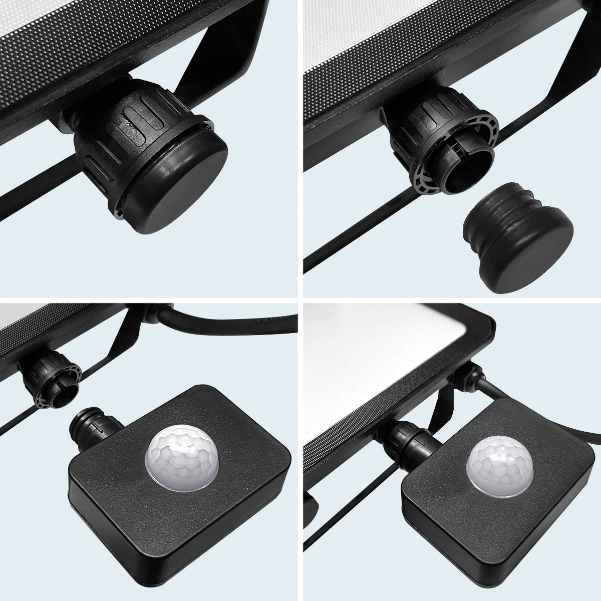 50W LED Floodlight Black Natural White 4000K with Detachable PIR Sensor - Energy Light Bulbs - Free delivery on all orders