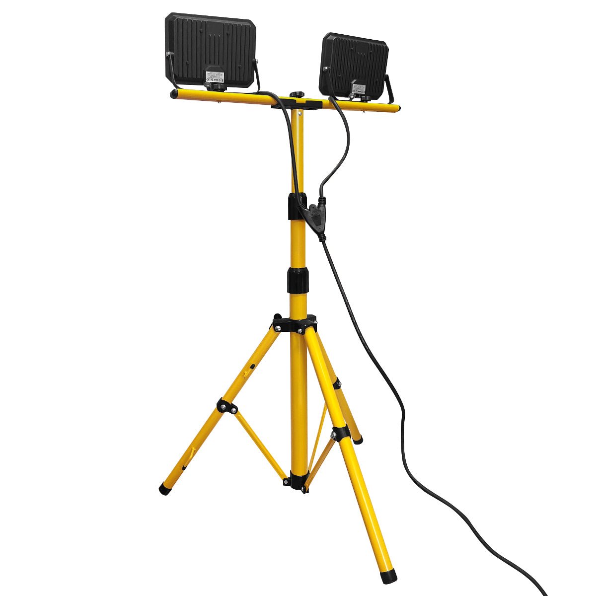 50W LED Twin Floodlight Tripod Stand Job Site IP65 6500K - Energy Light Bulbs - Free delivery on all orders
