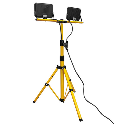 50W LED Twin Floodlight Tripod Stand Job Site IP65 6500K - Energy Light Bulbs - Free delivery on all orders