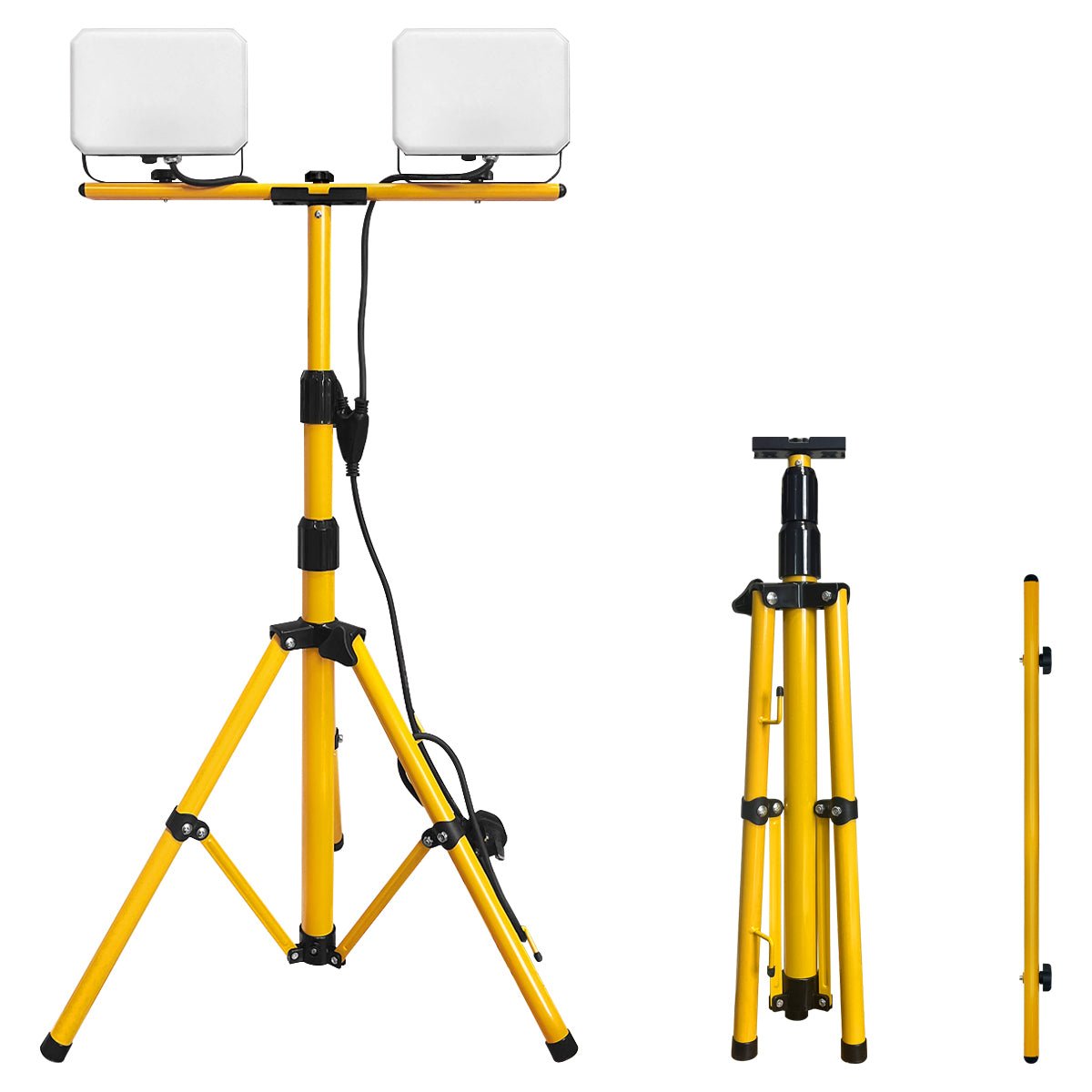 50W LED Twin Floodlight Tripod Stand Job Site IP65 6500K - Energy Light Bulbs - Free delivery on all orders